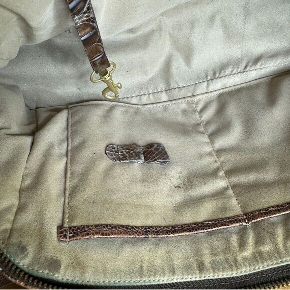 Brahmin cashew copper brown Melbourne croc embossed leather shoulder bag - Picture 10 of 16